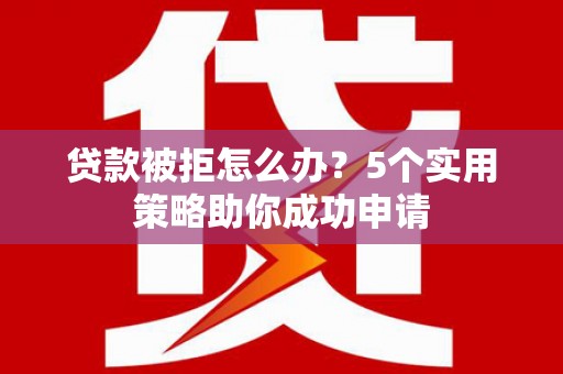 丹凤贷款被拒怎么办？5个实用策略助你成功申请