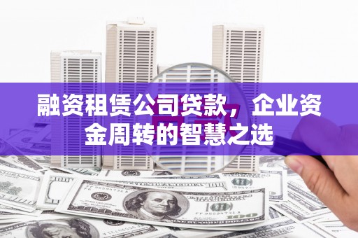 丹凤融资租赁公司贷款，企业资金周转的智慧之选