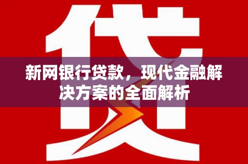 丹凤新网银行贷款，现代金融解决方案的全面解析