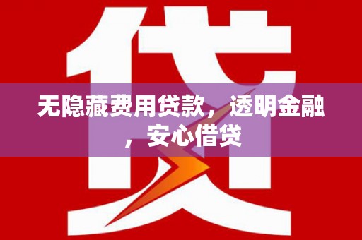 丹凤无隐藏费用贷款，透明金融，安心借贷