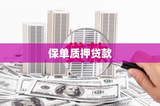 丹凤保单质押贷款