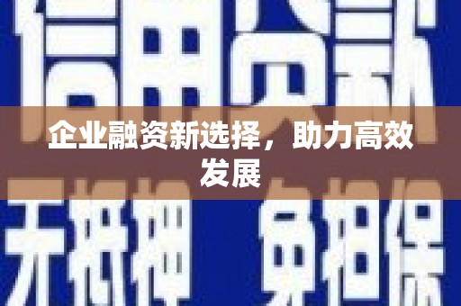 丹凤企业融资新选择，助力高效发展